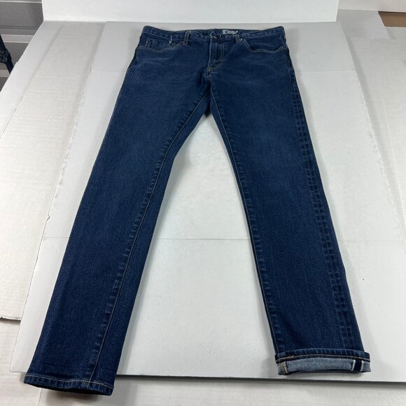 Uniqlo Jeans Men's 34x29* Skinny Selvedge Dark Blue Faded Stretch Denim Tag 34 - Picture 1 of 16